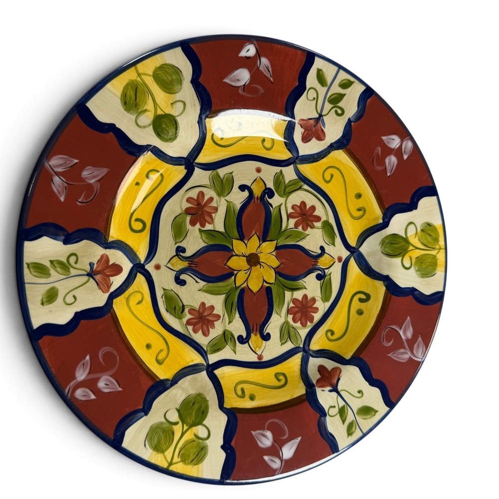 Pier 1 Vallarta Handpainted Earthenware Salad Plates Set 5 Floral Mediterranean